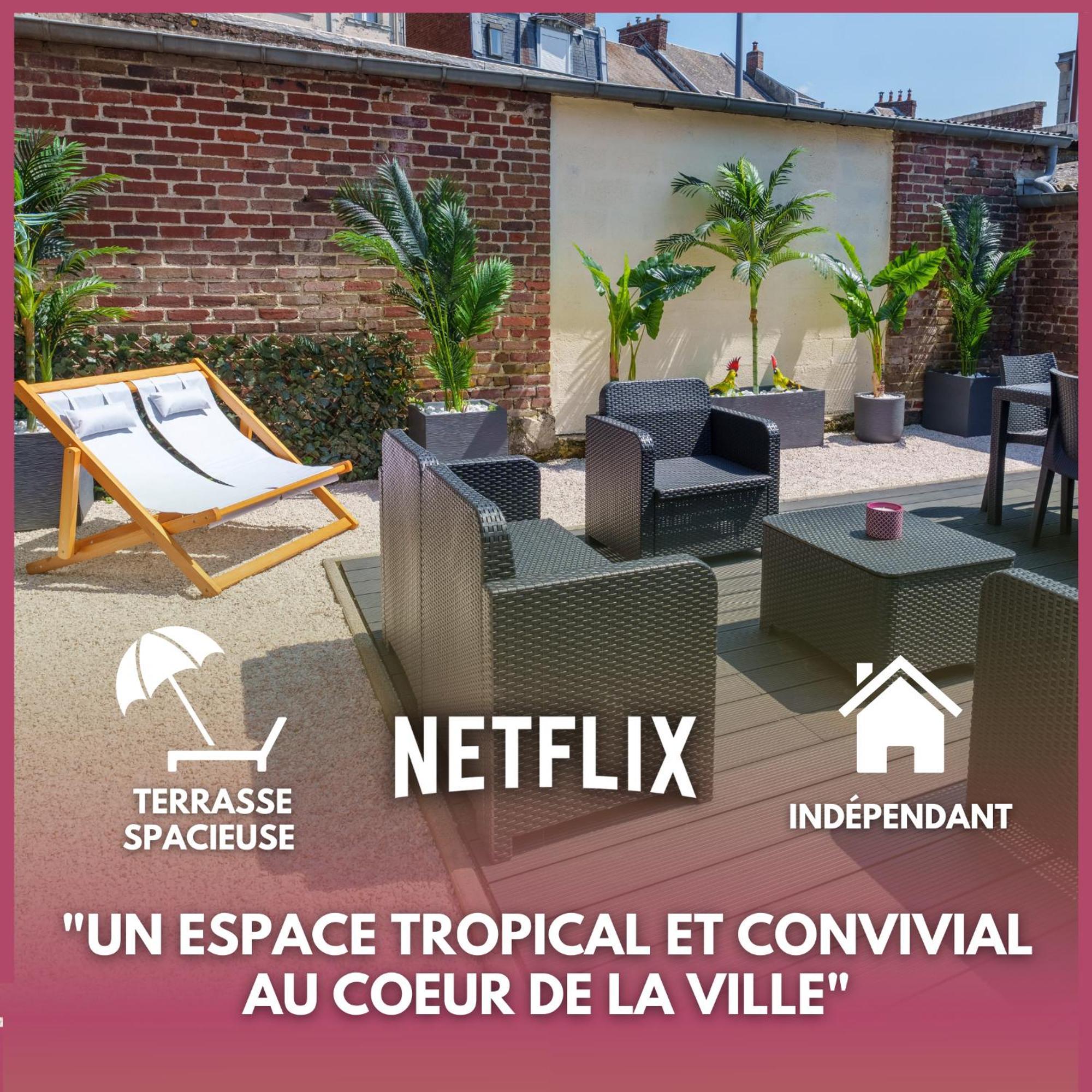 L'Escale Tropicale, Appartement Independant Avec Terrasse Privative Saint-Quentin  Dış mekan fotoğraf